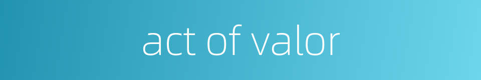 act of valor的同义词