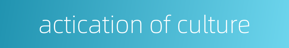 actication of culture的同义词
