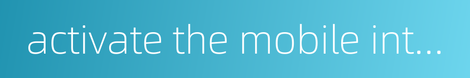 activate the mobile international roaming service的同义词