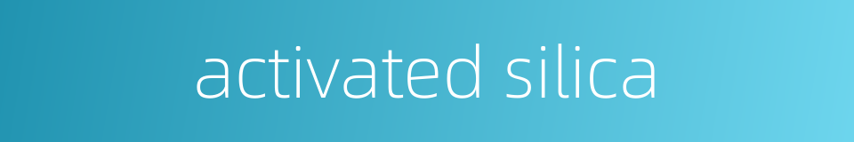 activated silica的同义词