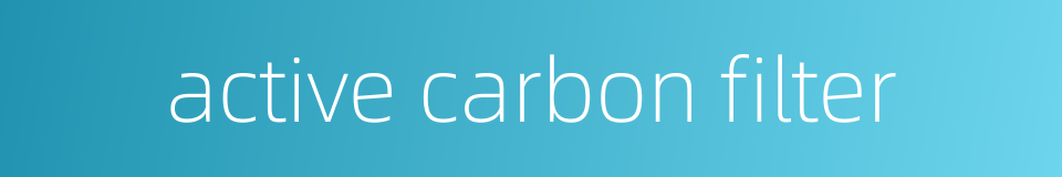 active carbon filter的同义词