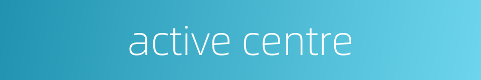 active centre的同义词