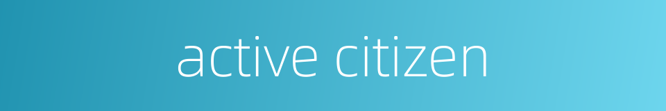 active citizen的同义词