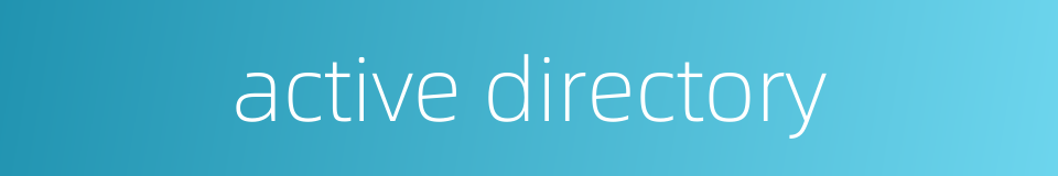 active directory的同义词