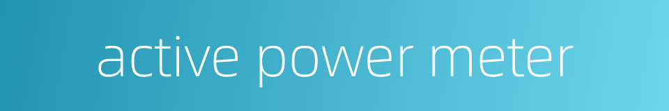 active power meter的同义词