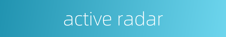 active radar的同义词