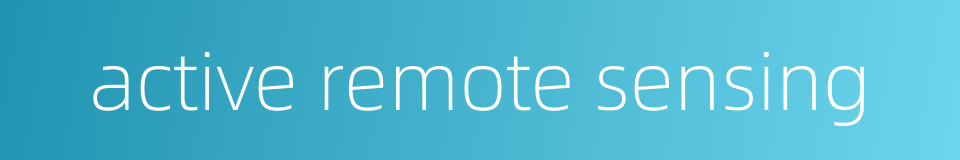 active remote sensing的同义词