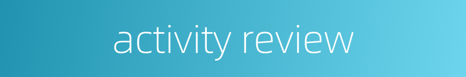 activity review的同义词