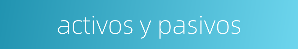 activos y pasivos的同义词