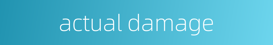 actual damage的同义词