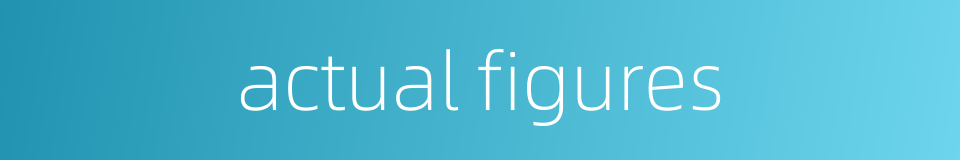 actual figures的同义词