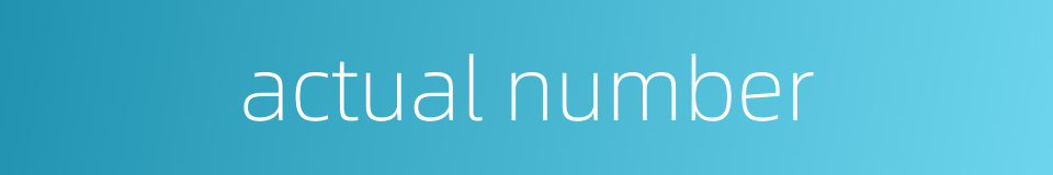 actual number的同义词