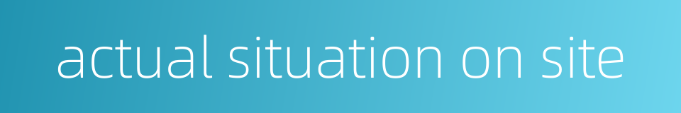 actual situation on site的同义词