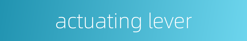 actuating lever的同义词