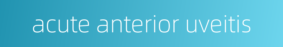 acute anterior uveitis的同义词