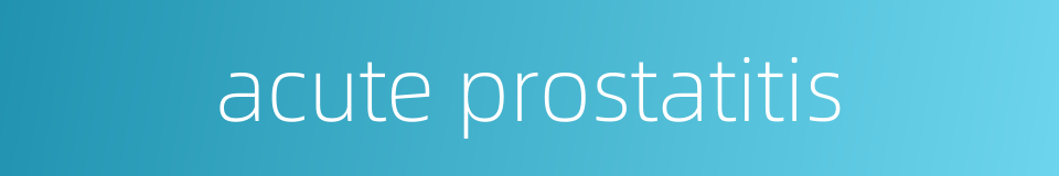 acute prostatitis的同义词