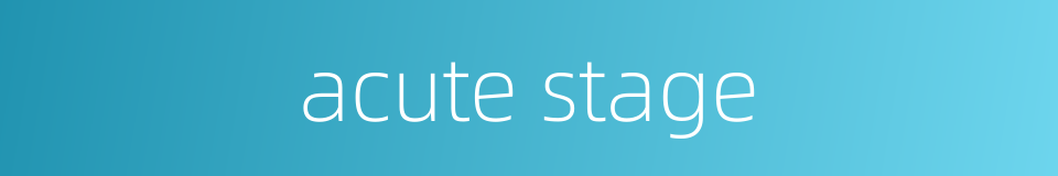 acute stage的同义词