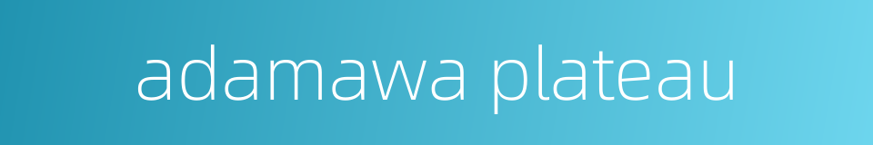 adamawa plateau的同义词