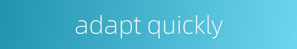 adapt quickly的同义词