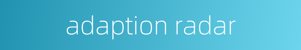 adaption radar的同义词
