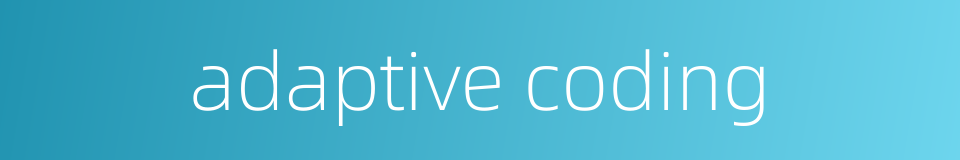 adaptive coding的同义词