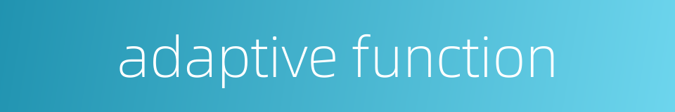 adaptive function的同义词
