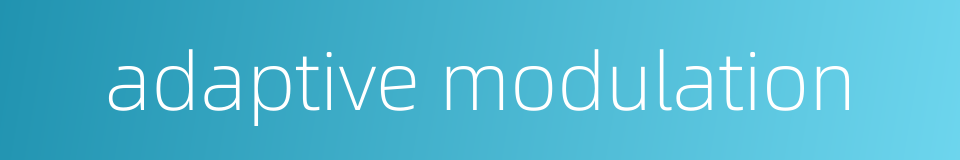 adaptive modulation的同义词