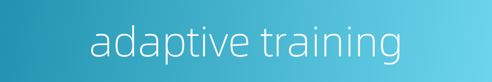 adaptive training的同义词