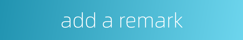 add a remark的同义词