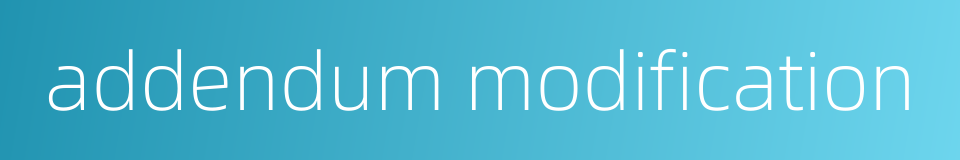 addendum modification的同义词