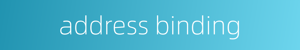 address binding的同义词