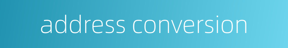 address conversion的同义词