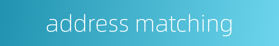 address matching的同义词
