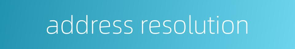address resolution的同义词