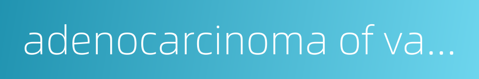 adenocarcinoma of vagina的同义词