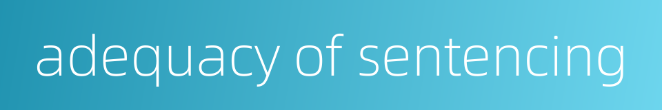 adequacy of sentencing的同义词
