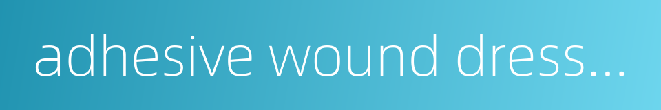 adhesive wound dressing的同义词