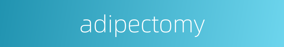 adipectomy的同义词