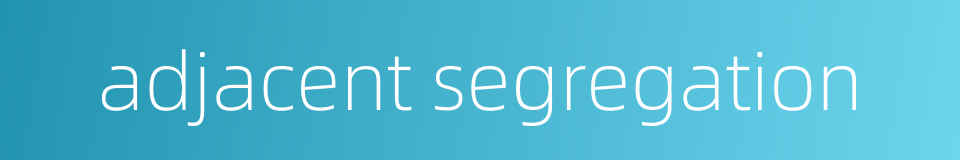 adjacent segregation的同义词