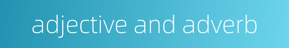 adjective and adverb的同义词