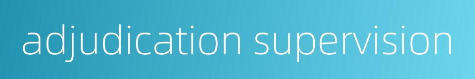adjudication supervision的同义词