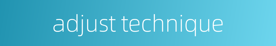 adjust technique的同义词