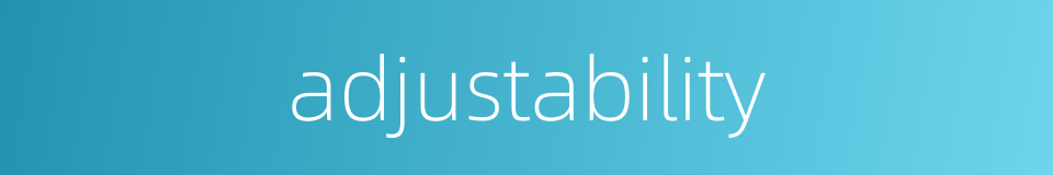 adjustability的同义词