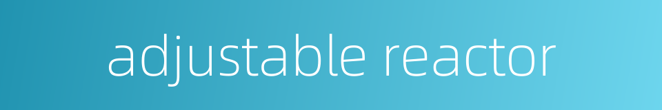 adjustable reactor的同义词