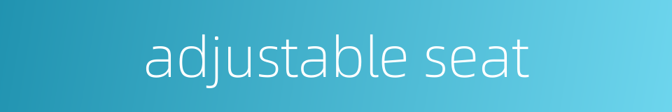 adjustable seat的同义词