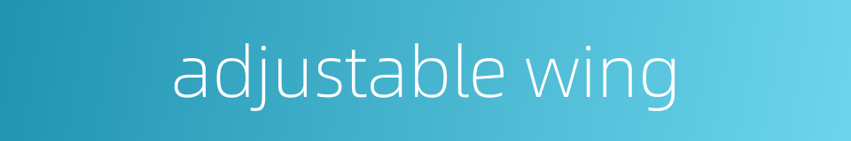 adjustable wing的同义词