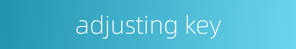 adjusting key的同义词