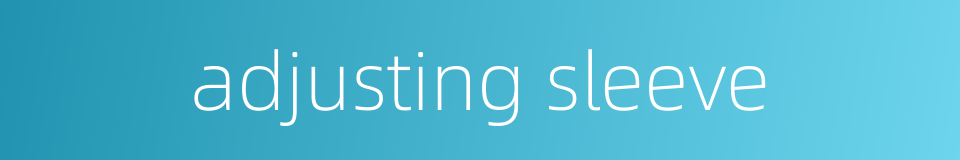 adjusting sleeve的同义词
