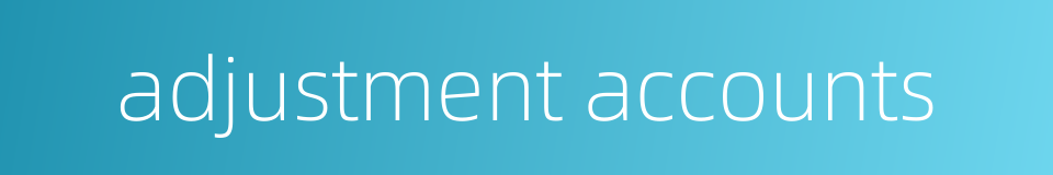 adjustment accounts的同义词