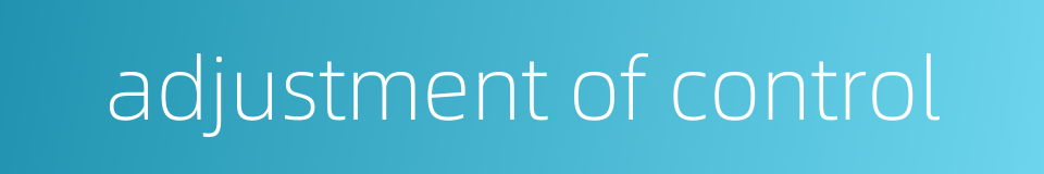 adjustment of control的同义词